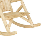 Casart Log Rocking Chair Wood Porch Rocker Lounge Patio Deck Balcony Furniture Rustic Single Rocker Natural
