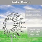 Wind Spinner，3D Patio and Garden Decor Outdoor Art Outside Decorations，Lawn Art Kinetic Windmill Craft Decorative Gift Women Mom Grandma Wife (Silver)