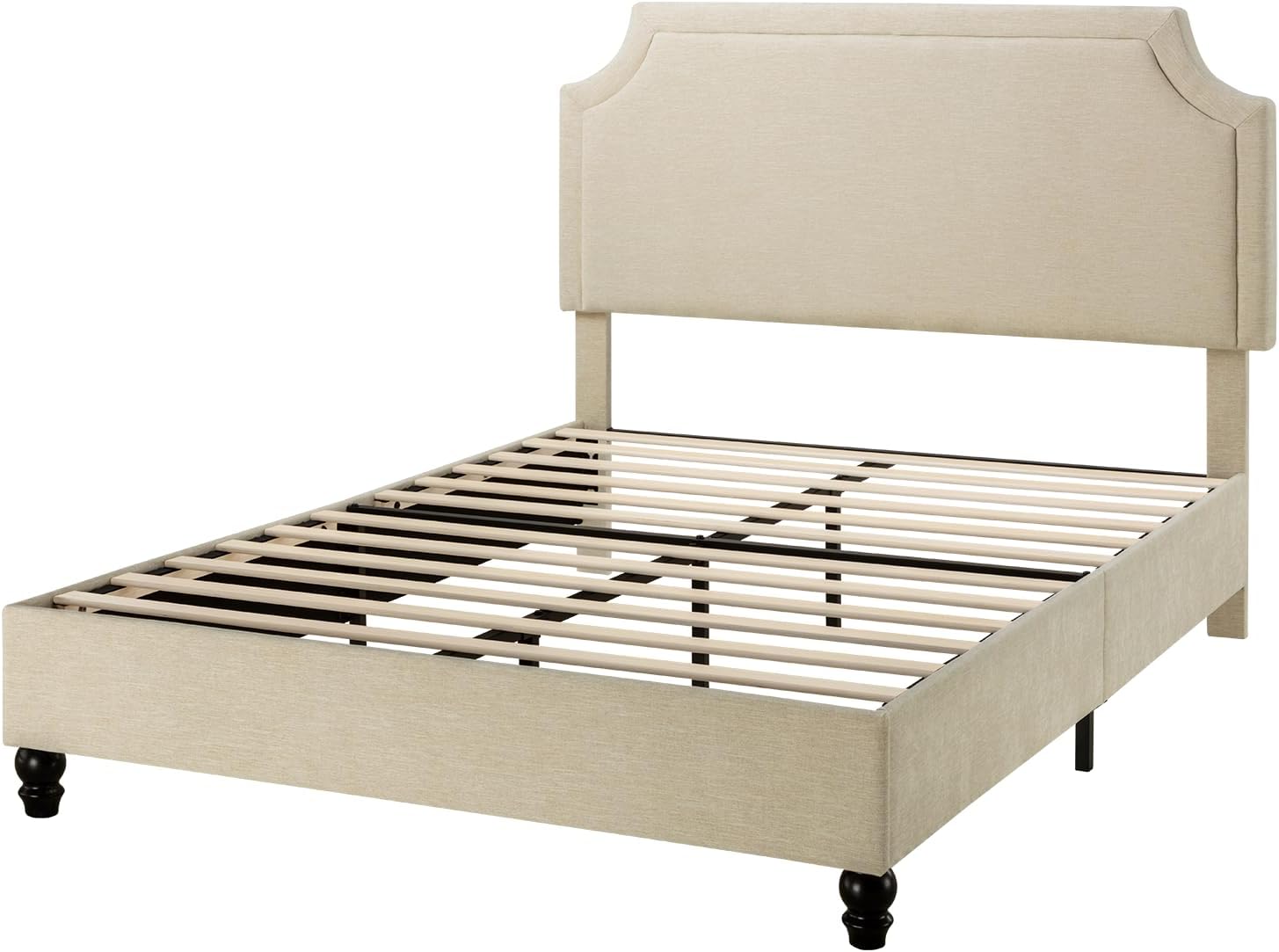 SHA CERLIN Queen Chenille Upholstered Platform Bed Frame, Beige