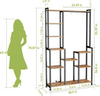 C2 Plant Stand Indoor with Grow Lights, Indoor Tiered Metal Plant Stand 70.87" Tall Plant Shelf with Hooks for Hanging, Plant Holder Display Shelves for Patio, Garden, Outdoor