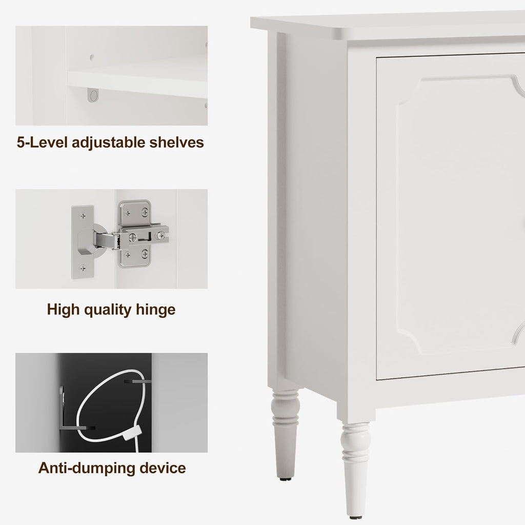 FansaFurn 58'' Large Sideboard Buffet Cabinet with 4 Doors, Modern Credenza Buffet Table for Coffee Bar, Storage Cabinet for Dining Room Living Room, White