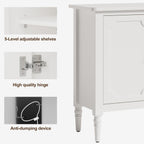 FansaFurn 58'' Large Sideboard Buffet Cabinet with 4 Doors, Modern Credenza Buffet Table for Coffee Bar, Storage Cabinet for Dining Room Living Room, White