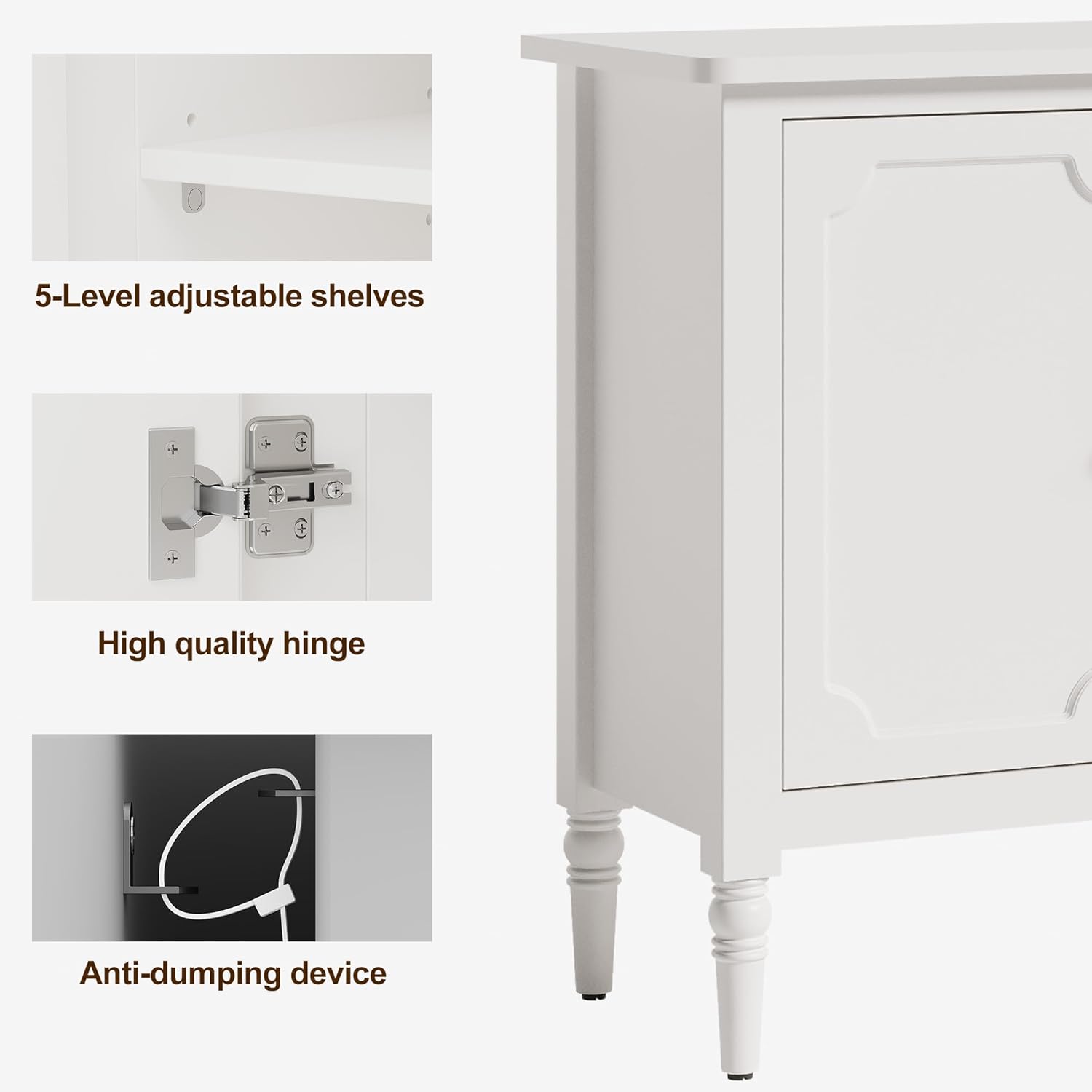 FansaFurn 58'' Large Sideboard Buffet Cabinet with 4 Doors, Modern Credenza Buffet Table for Coffee Bar, Storage Cabinet for Dining Room Living Room, White