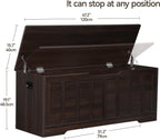VANKILEY 47.2" Storage Chest Extra Large,Storage Trunk with 2 Safety Hinges,Wooden Storage Bench,Shoe Bench,47.2x15.7x19.1 Inch,Easy Assembly,Storage Bench for Bedroom,Living Room,entryway(Espresso).