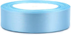 Sky blue Solid Satin Ribbon 1 Inch 25 Yards Solid Polyester Fabric Ribbon for Gift Wrapping Wedding Christmas Baby Shower Birthday Party Decoration Handmade Immortal Flower Craft