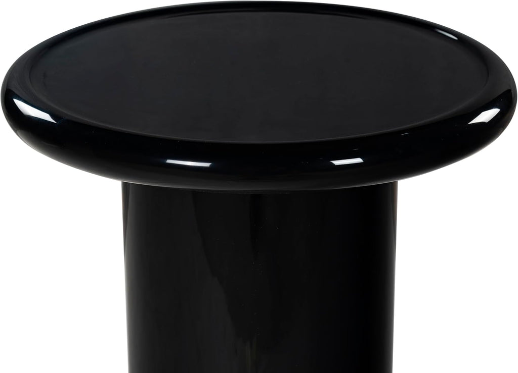 SAFAVIEH Couture Collection - Lolita Black Concrete Accent Table, Modern Round Top Side Table, High Gloss Finish, Fully Assembled (SFV2622A)