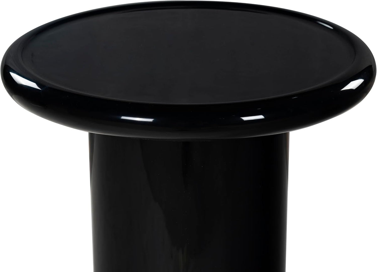SAFAVIEH Couture Collection - Lolita Black Concrete Accent Table, Modern Round Top Side Table, High Gloss Finish, Fully Assembled (SFV2622A)