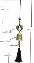 Betterdecor Traditional Lucky Feng Shui Wind Chime Bell Hanging Ornament Decoration for Protection Success Peace and Wealth (Double Carps)