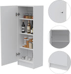60 Kitchen Pantry with Countertop and Storage - White | Includes bottom cabinet for pots and pans with spacious top surface