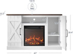 BELLEZE 47" TV Stand with 18" Electric Fireplace Heater & Media Entertainment Center Console Table for TV up to 50" with Open Storage Shelves & Cabinets - Veropeso (White)
