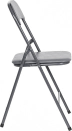 EMMA + OLIVER Gray Square Folding Card Table and Chairs Set for 4 Players | Lightweight, Easy Storage, Padded Top