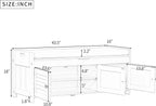 Storage Bench with 3 Shutter-Shaped Doors, Wood Shoe Bench with Removable Cushion and Hidden Storage Space for Entryway, Living Room, Hallway 43.5" L*16" W*18" H Antique Navy