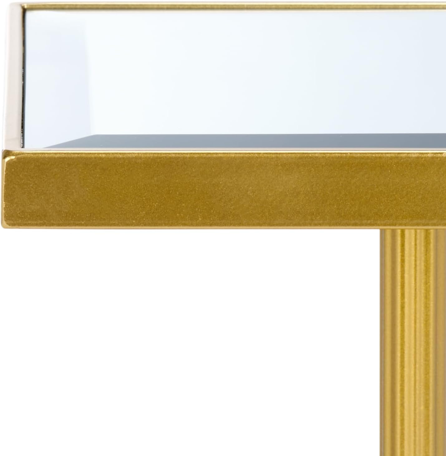 SAFAVIEH Home Collection - Paku Side Table, Gold Square Pedestal Accent Table with Mirrored Top (ACC2324A)