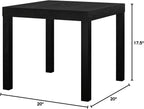 Oak Finish End Table – Sturdy, Water-Resistant, Minimalist, Easy Assembly for Small Spaces, 20” W x 20” D x 17.5” H (Black Oak)