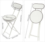 4 Pcs Folding Stool with Backrest Portable Cushioned Padded Folding Stool Foldable Bar Chair for Cafe Restaurant Bar Outdoor Camping Kitchen