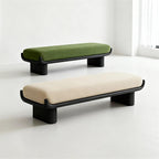 Modern Wooden and Fabric Long Shoe-Changing Bench for Living Room and Bed end Entryway(Small)