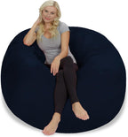 Chill Sack Bean Bag Chair: Giant 5' Memory Foam Furniture Bean Bag - Big Sofa with Soft Micro Fiber Cover - Midnight Blue