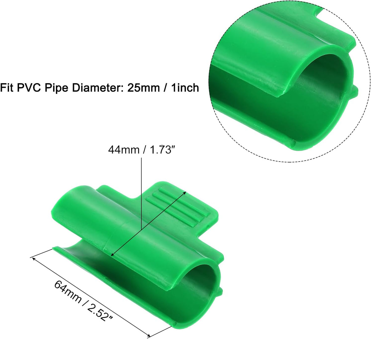 uxcell Greenhouse Clamps for 1inch PVC Pipe, 20pcs Greenhouse Film Clamps Shading Net Rod Clip Garden Hoops for Row Cover, Greenhouse Plastic Sheeting(Green)