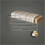 Modern Stitched Upholstered Bedroom Benches with Gold Legs, Entryway Bench Footrest Dining for Living Room, Gray Entryway(120 * 45 * 45cm)