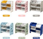 Kids Toy Storage Organizer, 3-Tier Shelves Multi-Functional Kids Storage Organizer with 6 Removable Bins Large Storage Capacity for Boys Girls Bedroom Playroom, Nursery (Grey)