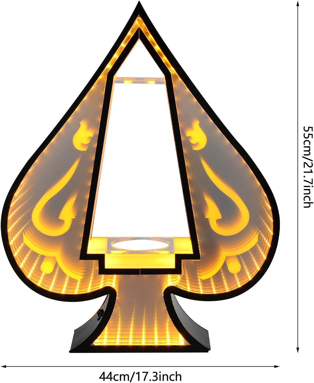 LED Wine Bottle Display Stand, Ace of Spades Shape Illuminated Bottle Holder with Warm Yellow Light, Acrylic Champagne VIP Presenter for Bar Home Decor