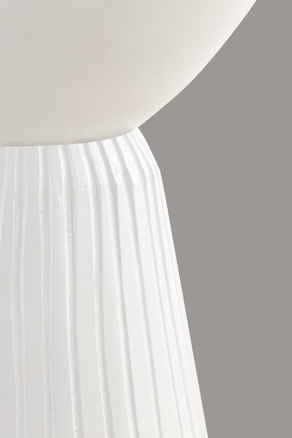 Albany Living Marble Top Solid Mango Wood Decorative Cylindrical Pedestal Side Table, Contemprary Accent Side/End Table,Fully Assembled, for the Living Room and Bedroom,White