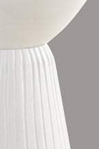 Albany Living Marble Top Solid Mango Wood Decorative Cylindrical Pedestal Side Table, Contemprary Accent Side/End Table,Fully Assembled, for the Living Room and Bedroom,White