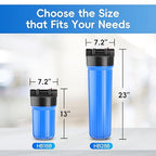 iSpring HB18B Whole House Water Filter Housing, 10" x 4.5" Universal Housing for Whole Home Water Filtration w/ 1" NPT Ports Pre-Filtration System