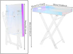 Acrylic Folding Tray Table,Iridescent End Table,Colorful Acrylic Side Table,Rainbow End Table,24x20x14 inch for Homes, Bars, Showrooms