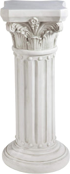 Design Toscano Athena Corinthian Furniture Pedestal Column Plant Stand, 16 Inches Wide, 16 Inches Deep, 33 Inches High, Handcast Polyresin, Antique Stone Finish