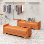 Modern Bed End Stool Bedroom Small Apartment Simple Nordic Fabric Living Room Armrest Sofa Shoe Bench Entryway(Blue)
