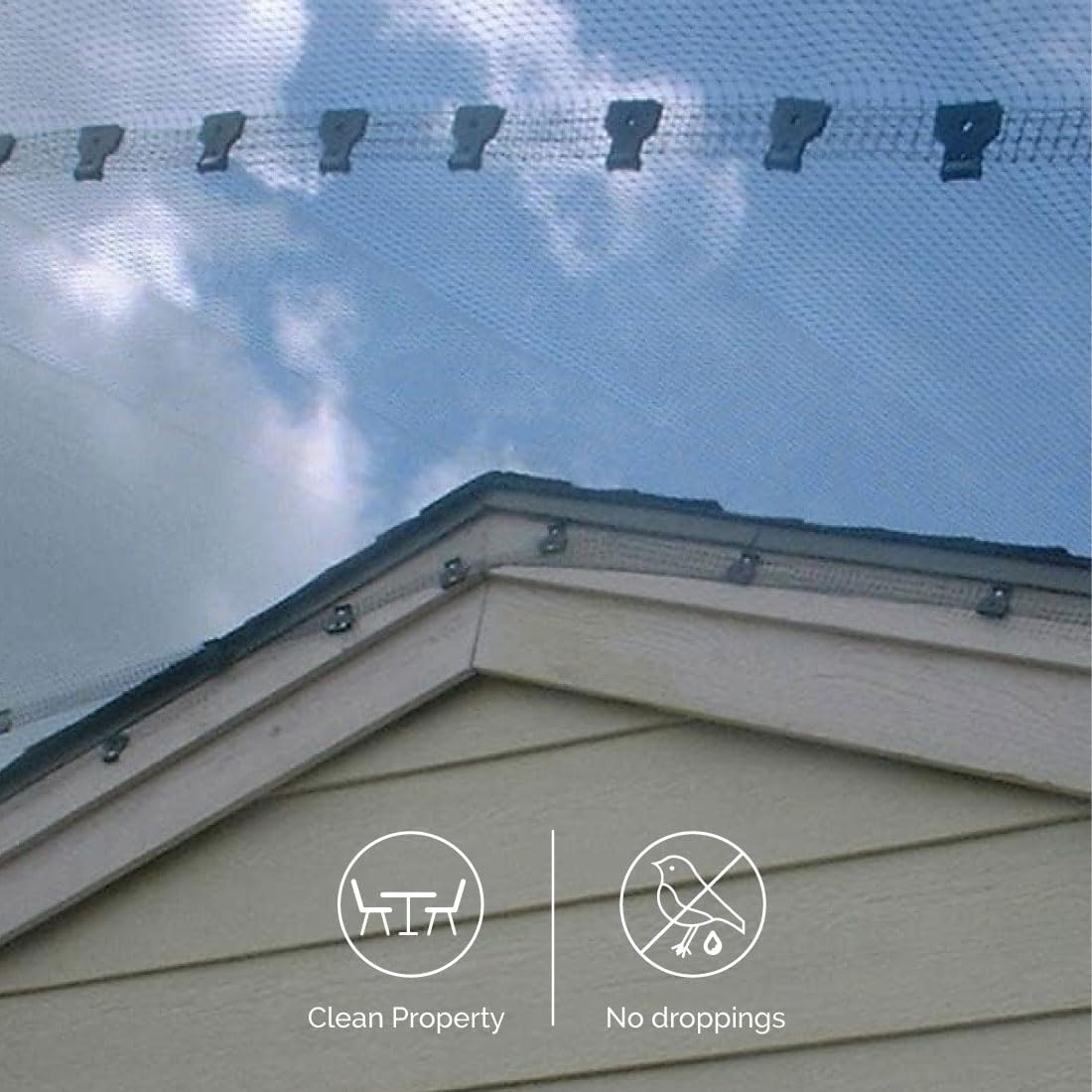 Bird-X Standard Bird Netting, Ideal for Gardens and Lightweight Applications, UV-Stabilized Mesh Netting with 3/4" Hole Opening, Easy to Install, 200' x 14'