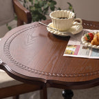 ENGENDER Couch Side Table Retro Wooden Round Table Coffee Furniture Sofa Side Dessert Narrow End