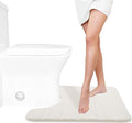 Yimobra Memory Foam Toilet Bath Mat U-Shaped, Commode Contour Rug, Soft and Comfortable, Super Water Absorbent, Non-Slip, Thick, Machine Wash Bathroom Commode Contour Rug, 24 X 20 Inches, Cream