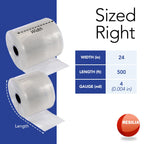 RESILIA Lay Flat Poly Tubing - Food-Grade Polyethylene, Custom Poly Bag Packaging Solution, 24 Inches x 500 Feet, 4 Mil, 0.004 Inch, Thickness, 1 Roll, Made in the USA