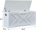 39.3" Storage Bench with 2 Safety Hinges,entryway Bench,Blanket Storage,Shoe Storage Bench for Entryway,Bedroom,Living Room