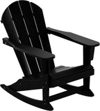WestinTrends Malibu Outdoor Patio Porch Rocking Adirondack Chair (Set of 4), Black