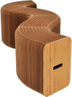 Folding Paper Stool with 3 Cushions, Folding Honeycomb Stool, Accordion Stool, Portable Kraft Paper Bench for Versatile Seating in Living Room, Dining, Office, Decorative Chair Stool(Brown)