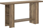 FOLUBAN 53 Inch Long Entryway Table, 2-Tier Wood Console Table with Storage Side Shelves, Farmhouse Sofa Table for Living Room, Narrow Hallway Foyer Table Behind Couch for Home Decor, Rustic Oak