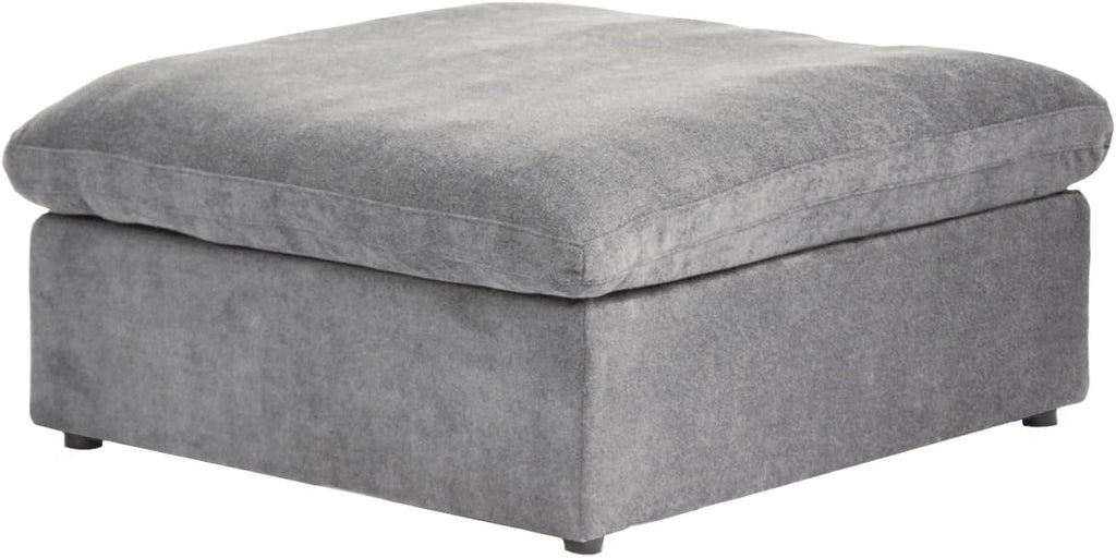 JACH Modern Storage Ottoman Module for Living Room, Cushion Covers Removable, Minimalist Comfy Breathable Footstool Footrest for Living Room Apartment (Grey)