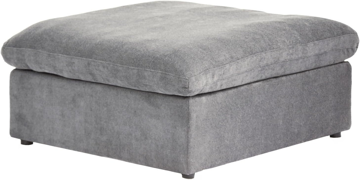 JACH Modern Storage Ottoman Module for Living Room, Cushion Covers Removable, Minimalist Comfy Breathable Footstool Footrest for Living Room Apartment (Grey)