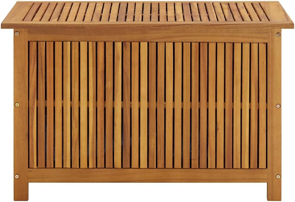 Wooden Patio Storage Box, Garden Tools Box Container, 35.4"x19.7"x22.8" Solid Wood Acacia,-653