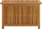Wooden Patio Storage Box, Garden Tools Box Container, 35.4"x19.7"x22.8" Solid Wood Acacia,-653