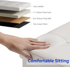 BRIAN & DANY 30 Inches Storage Ottoman Bench, Faux Leather Ottoman with Storage, Folding Bench Shoe, Foot Rest Stool, for Living Room, White