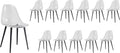 Baysitone Clear Dining Chairs Set of 12, Modern Kitchen Chairs with Transparent Seat, Acrylic Accent Side Chairs with Plating Metal Legs for Dining Room, Kitchen, Living Room with Black