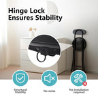 Folding Stool,Cushioned Padded Folding Bar Stool,24inch Black Height Heavy Duty Portable Chair Stool with 300lbs Capacity for Kitchen Living Room Garden Camping Fishing