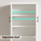 70.45'' Multi-Use Farmhouse Pantry: Kitchen Pantry Cabinet with 4-Door, Adjustable Shelves, Anti-Tip for Kitchen, Dining, Office