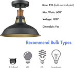 CLAXY Industrial Farmhouse Ceiling Light 1-Light Barn Ceiling Light Fixture Flush Mount for Bedroom Hallway Porch