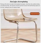 Etlegor Clear Acrylic Dining Chairs, Modern Kitchen Chairs with Chrome Base, for Dining Room, Living Room, Office, Leisure Area(Orange-red)