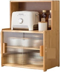 Kitchen Storage Cabinet, Countertop Cabinet with Sliding Door, Pantry Storage Cabinet with Adjustable Shelves, Freestanding Floor Storage Cabinet ﻿ Multi Scenario Use(Natural,45cm)